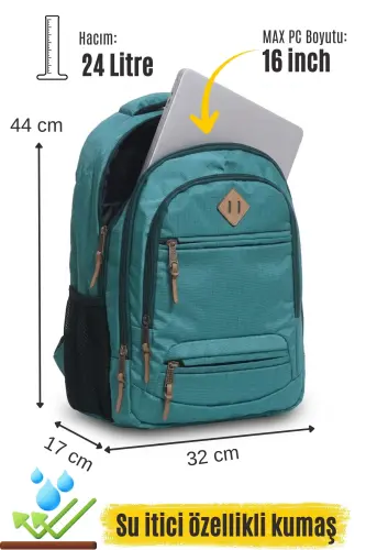 Gk19 Unisex Maktab Ryukzaki Talaba Kundalik Sayohat Ta'til Sport Yugurish Sayohat Sayohat Sayr Qilish Lager Kundalik Tur-FIRUZA - 6