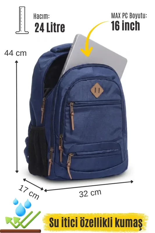 Gk19 Unisex Maktab Ryukzaki Talaba Kundalik Sayohat Ta'til Sport Yugurish Sayohati Sayr Qilish Lager Kundalik Lac-LACİVERT - 6