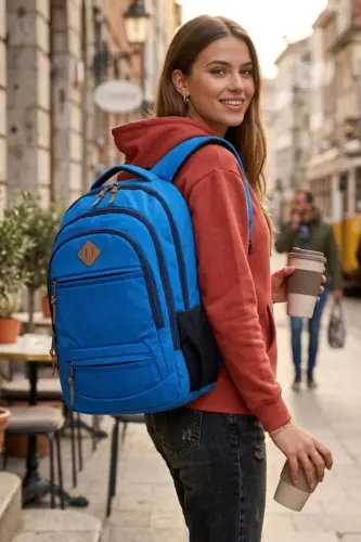 GK19 UNISEX MAKTAB XALTA O'QUVCHI KUNDALIK SAYOHAT TA'TIL SPORT YURISH SAYOHAT SAFAR SAYOQ KAMP KUNDALIK SAK-SAKS MAVİ 