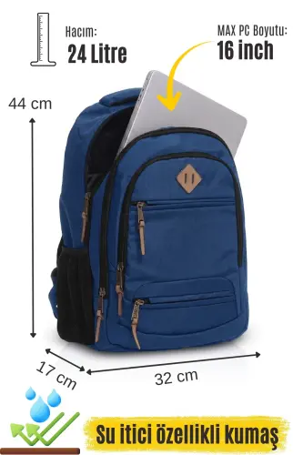 GK19 UNISEX SCHOOL BACKPACK STUDENT DAILY TRAVEL HOLIDAY SPORTS HIKING TRAVEL TRIP CAMP DAILY PET-PETROL - 6