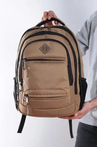 Gk19 Unisex School Backpack Student Daily Travel Holiday Sports Hiking Travel Trip Camping Daily Cam-CAMEL - 3