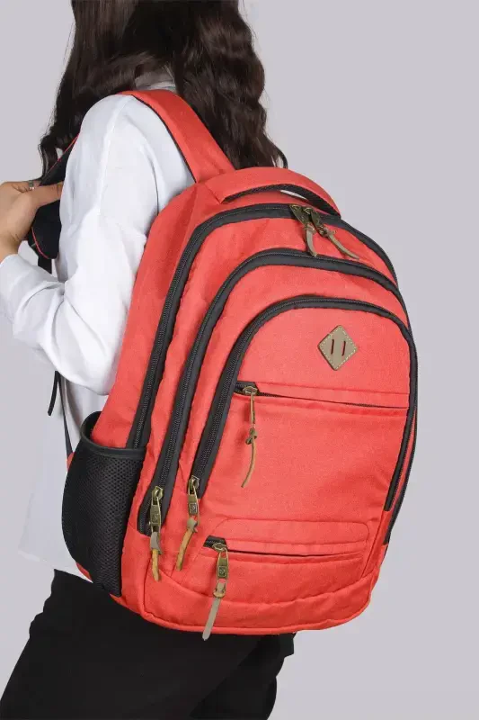 Gk19 Unisex School Backpack Student Daily Travel Holiday Sports Hiking Travel Trip Camping Daily Som-SALMON - 1