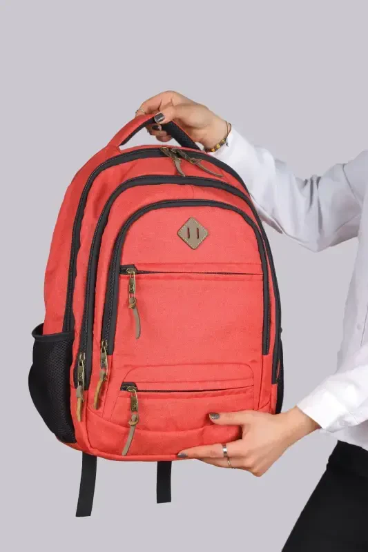 Gk19 Unisex School Backpack Student Daily Travel Holiday Sports Hiking Travel Trip Camping Daily Som-SALMON - 2