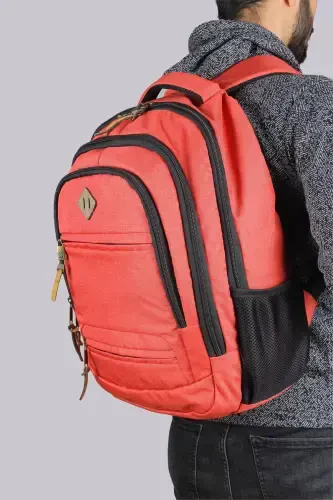 Gk19 Unisex School Backpack Student Daily Travel Holiday Sports Hiking Travel Trip Camping Daily Som-SALMON - 3