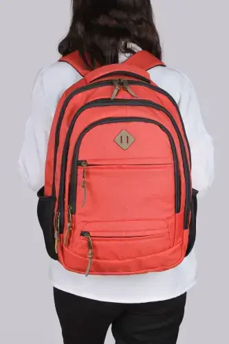 Gk19 Unisex School Backpack Student Daily Travel Holiday Sports Hiking Travel Trip Camping Daily Som-SALMON - 4