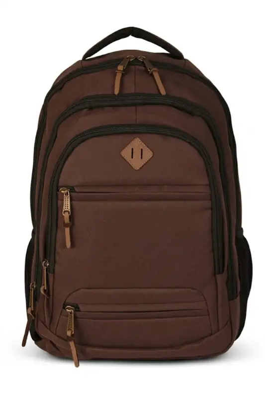 GK19 UNISEX SCHOOL BACKPACK STUDENT DAILY TRAVEL HOLIDAY SPORTS HIKING TRIP TRAVEL CAMP DAILY BROWN-COFFEE - 2