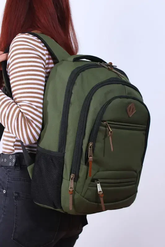 GK19 UNISEX SCHOOL BACKPACK STUDENT DAILY TRAVEL HOLIDAY SPORTS HIKING TRIP TRAVEL CAMP DAILY GRE-GREEN - 7