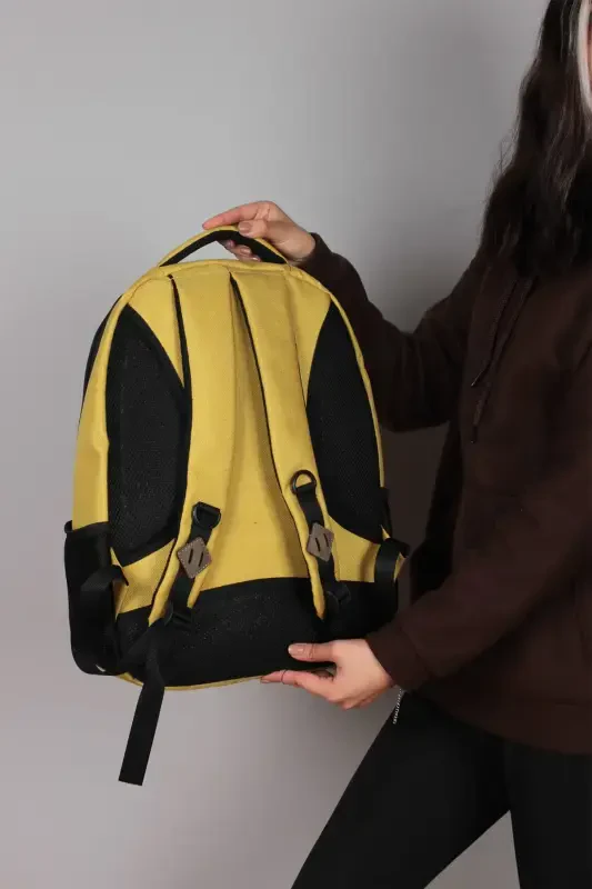 Gk19unisex Maktab Ryukzaki Talaba Kundalik Sayohat Ta'til Sport Yugurish Sayohat Sayr Qilish Lager Kundalik Sariq-SARIQ - 2