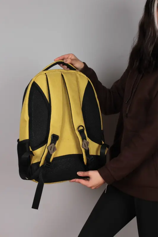 Gk19unisex Школьный Рюкзак Студенческий Повседневный Дорожный Отпуск Спортивный Туристический Поход Путешествие Экскурсия Кемпинг Повседневный Желтый-ЖЕЛТЫЙ - 2