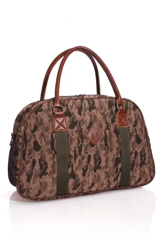 GK25 classic travel suitcase sports hospital bag hand and shoulder baby bag cabin size hostess suitcase-CAMOUFLAGE BROWN - 2