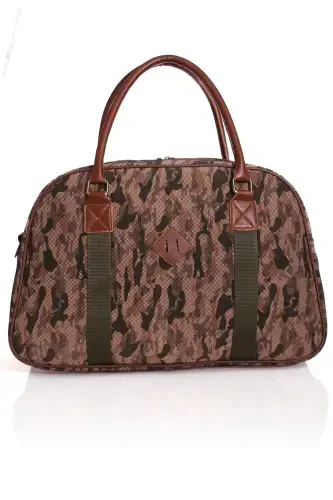 GK25 classic travel suitcase sports hospital bag hand and shoulder baby bag cabin size hostess suitcase-CAMOUFLAGE BROWN - 3