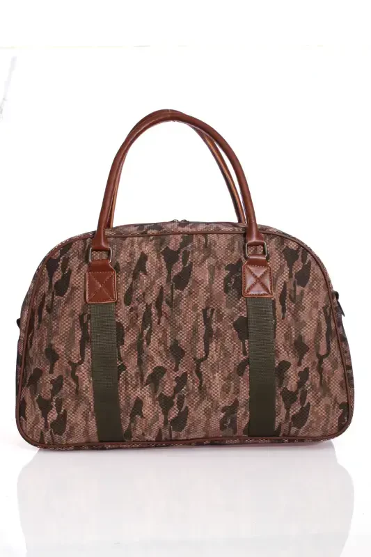 GK25 classic travel suitcase sports hospital bag hand and shoulder baby bag cabin size hostess suitcase-CAMOUFLAGE BROWN - 4