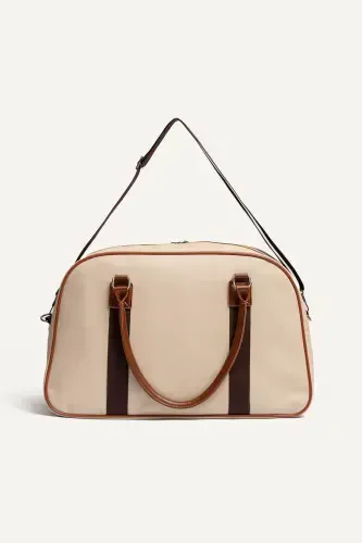 Gk25 Classic Travel Suitcase Sports Hospital Bag Hand And Shoulder Mother-Baby Bag Cabin Size Hostess Suitcase-STRAW MINK - BY HAKAN (1)