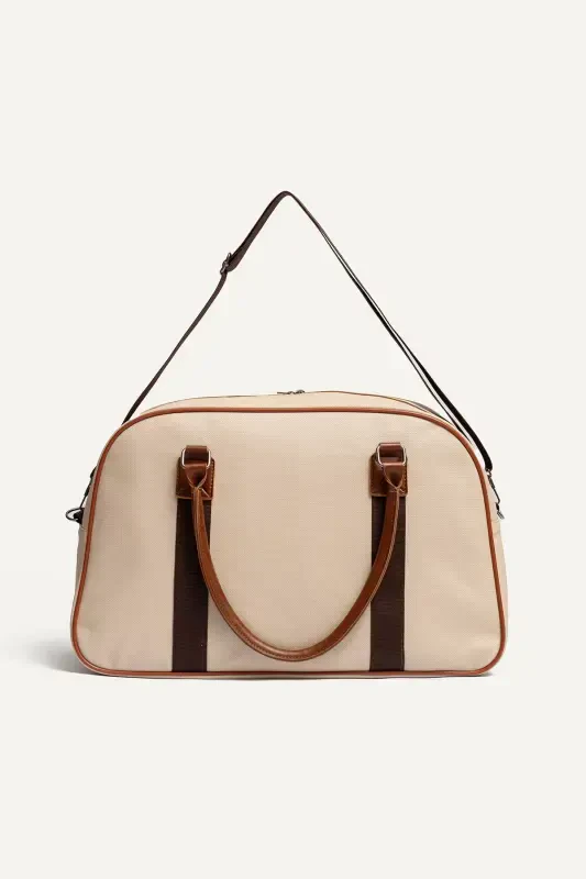 Gk25 Classic Travel Suitcase Sports Hospital Bag Hand And Shoulder Mother-Baby Bag Cabin Size Hostess Suitcase-STRAW MINK - 2