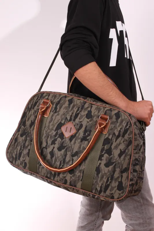 GK25 classic travel suitcase sports hospital bag hand and shoulder mother-baby bag cabin size stewardess suitcase-CAMOUFLAGE KHAKI - BY HAKAN