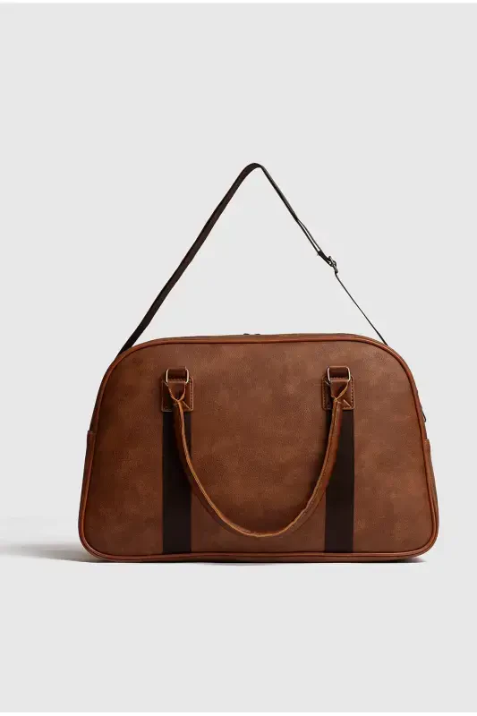 Gk25 Classic Travel Suitcase Sports Hospital Bag Hand And Shoulder Mother Baby Bag Cabin Size Stewardess Suitcase-LEATHER - 2