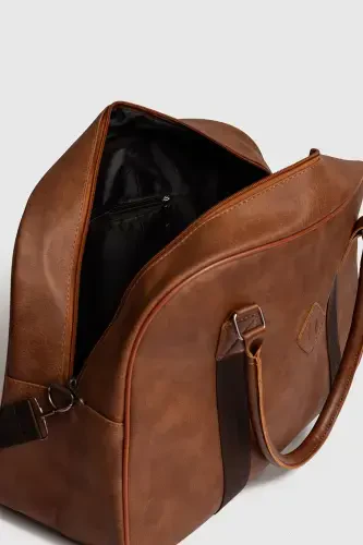 Gk25 Classic Travel Suitcase Sports Hospital Bag Hand And Shoulder Mother Baby Bag Cabin Size Stewardess Suitcase-LEATHER - 3