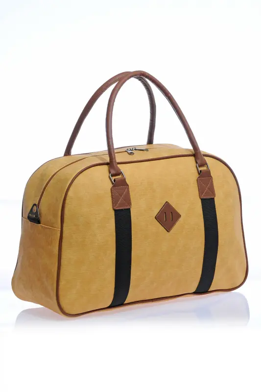 Gk25 Classic Travel Suitcase Sports Hospital Bag Hand And Shoulder Mother-Baby Bag Cabin Size Stewardess Suitcase-MUSTARD - 1