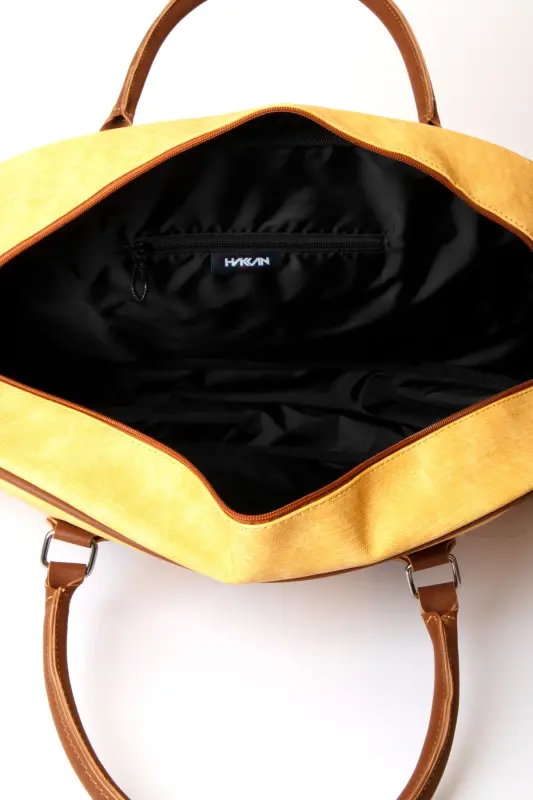 Gk25 Classic Travel Suitcase Sports Hospital Bag Hand And Shoulder Mother-Baby Bag Cabin Size Stewardess Suitcase-MUSTARD - 5