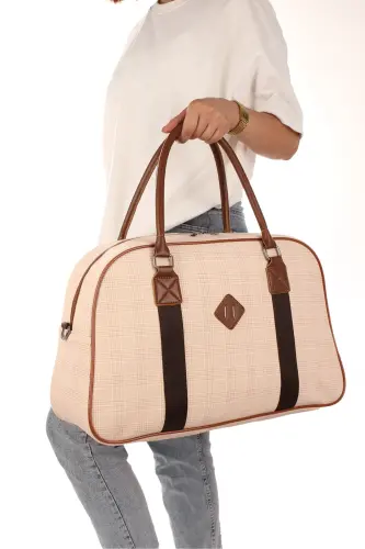 Gk25 Klasik Seyahat Valizi Spor Hastane Çantası El Ve Omuz Annebebek Çantası Kabin Boy Hostes Valiz-KREM 