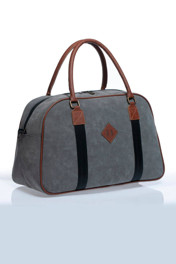 Gk25 Unisex Sports Bag and Carry-on Suitcase Grey-Tobacco - 6