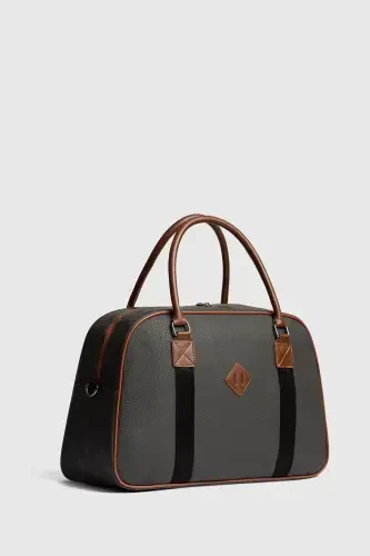 Gk25 Unisex Sports Bag and Carry-on Suitcase Grey-Tobacco - BY HAKAN (1)