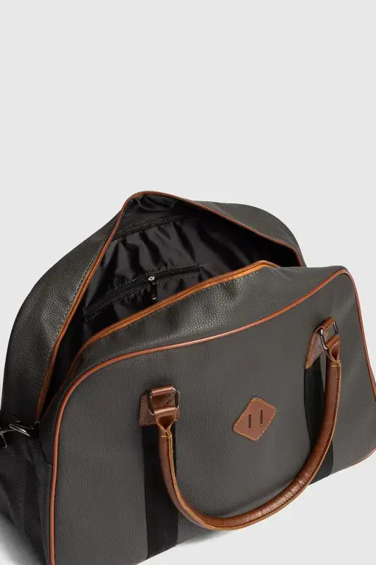 Gk25 Unisex Sports Bag and Carry-on Suitcase Grey-Tobacco - 5