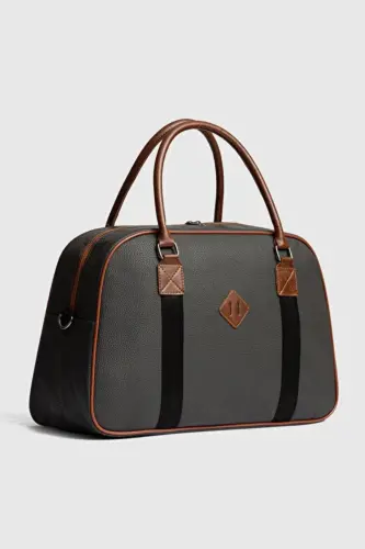Gk25 Unisex Sports Bag and Carry-on Suitcase Grey-Tobacco 