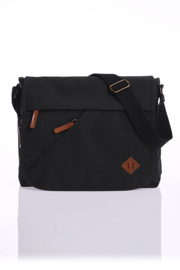 GK56 Canvas Messenger Bag Documents School University Laptop Notebook Macbook Tablet Daily Use Black - 8