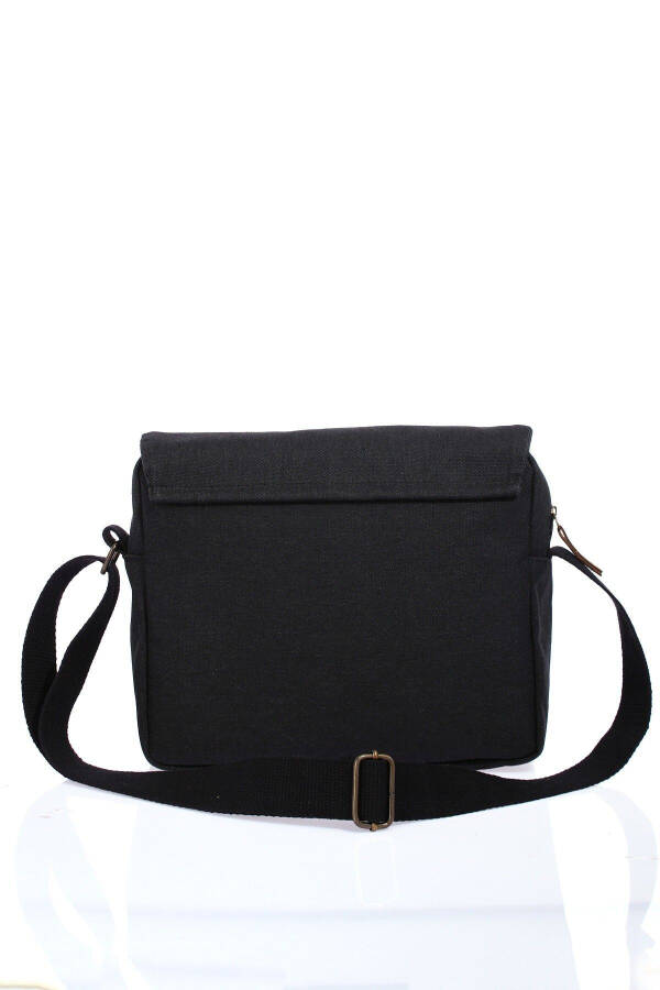 GK61 Canvas Messenger Bag Multi-Compartment University Shoulder Bag Macbook Tablet Bag Black - 6