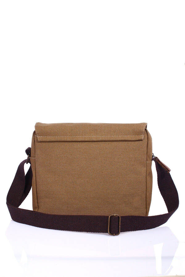 GK61 Canvas Messenger Bag Multi-Compartment University Shoulder Bag Macbook Tablet Bag Sand - 19