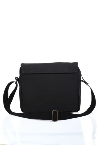 GK61 KANVAS XAT QOP SUMKASI KO'P BO'LIMLI UNIVERSITET EL SUMKASI MACBOOK TABLET SUMKASI QORA - 8
