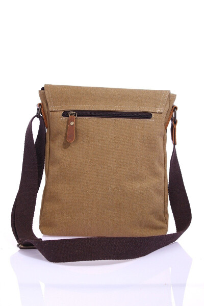 GK62 Canvas Messenger Bag Multi-Compartment University Daily Bag Macbook Tablet Bag Beige - 32