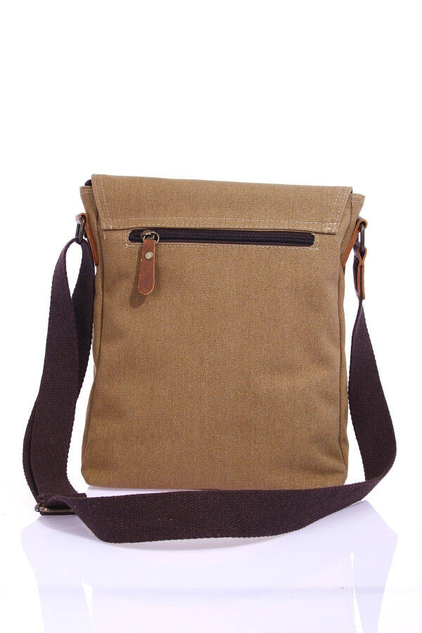 GK62 Canvas Messenger Bag Multi-Compartment University Daily Bag Macbook Tablet Bag Beige - 32