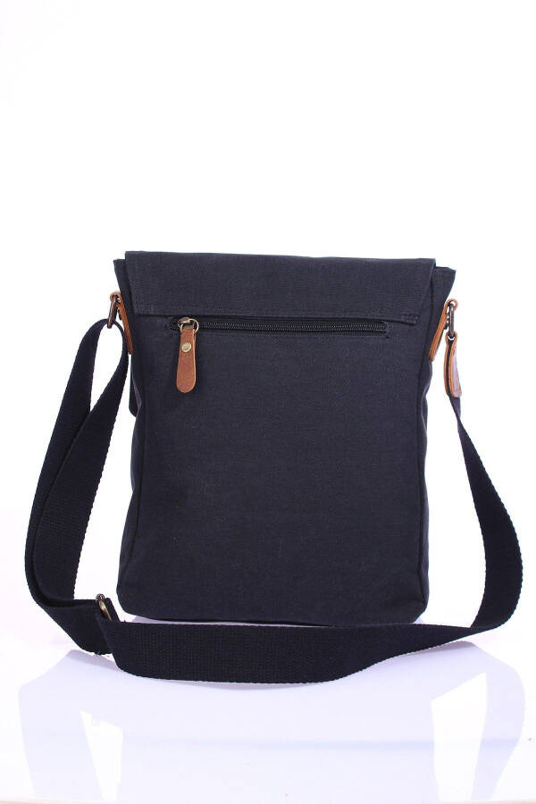 GK62 CANVAS MESSENGER BAG MULTI-COMPARTMENT UNIVERSITY DAILY BAG MACBOOK TABLET BAG BLACK - 32