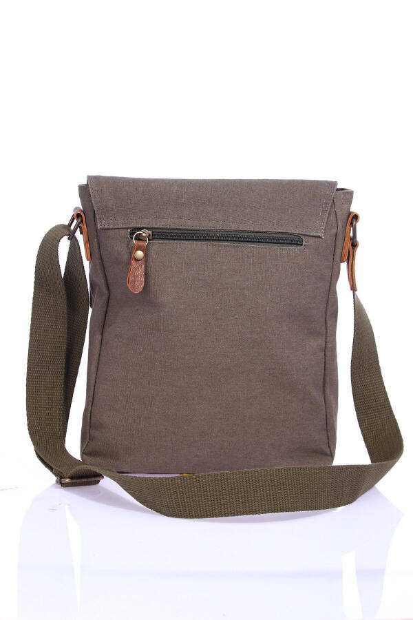 GK62 Canvas Messenger Bag Multi-Compartment University Daily Bag Macbook Tablet Bag Khaki - 34