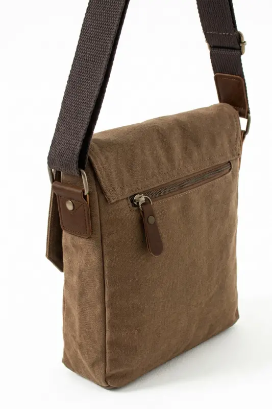 GK62 KANVAS POCHTA CHANTASI KO'P BO'LIMLI UNIVERSITET KUNDALIK CHANTASI MACBOOK TABLET CHANTA VIZON - VIZON - 5