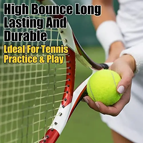 GKK Dayanıklı Basınçlı Tenis Topları - 12'li Paket Sarı Keçe Başlangıç ​​Seviyesi ve Köpekler için Antrenman Topları - 5