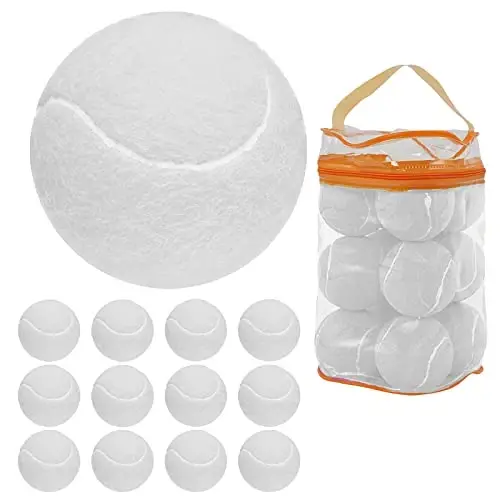 GKK Durable Pressurized Tennis Balls - 12 Pack Yellow Felt Training Balls for Beginners and Dogs - GKK