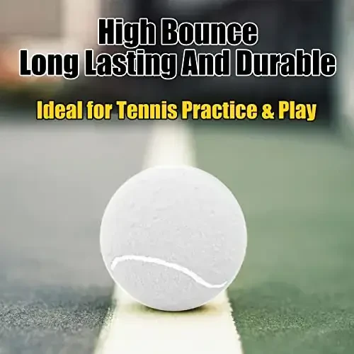 GKK Durable Pressurized Tennis Balls - 12 Pack Yellow Felt Training Balls for Beginners and Dogs - 4