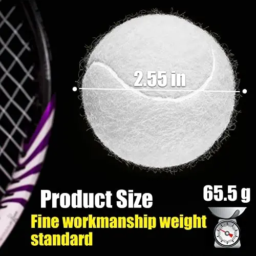 GKK Durable Pressurized Tennis Balls - 12 Pack Yellow Felt Training Balls for Beginners and Dogs - 2