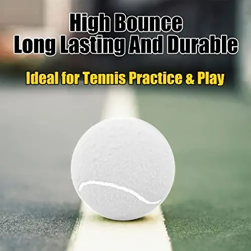 GKK Durable Pressurized Tennis Balls - 12 Pack Yellow Felt Training Balls for Beginners and Dogs - 4