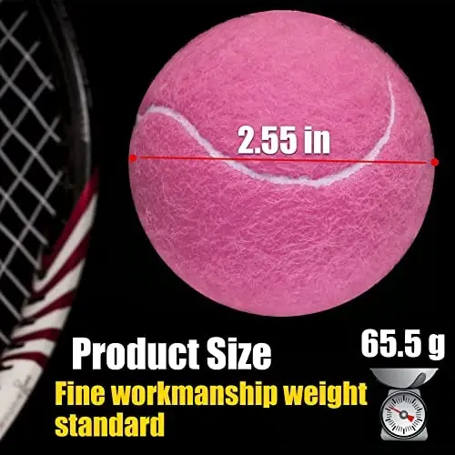 GKK Durable Pressurized Tennis Balls - 12 Pack Yellow Felt Training Balls for Beginners and Dogs - 2