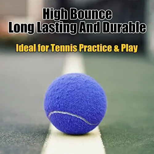 GKK Durable Pressurized Tennis Balls - 12 Pack Yellow Felt Training Balls for Beginners and Dogs - 4