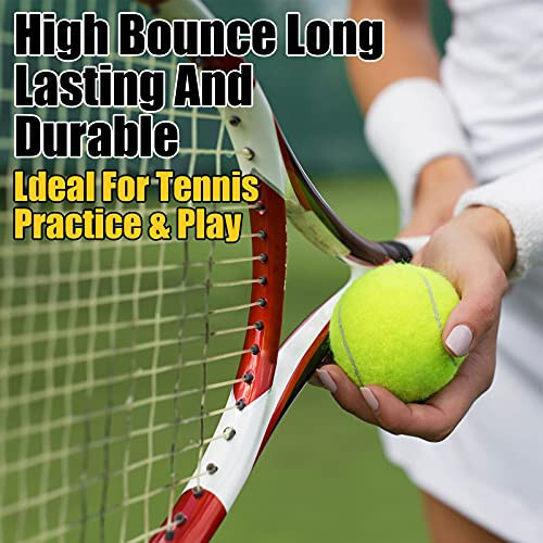 GKK Tenis Topları 12'li Paket Dayanıklı Basınçlı Tenis Topları Sarı Keçe Antrenman Tenis Topları Yüksek Sekme Pratik Tenis Topları Başlangıç Seviyesi Oyuncular ve Köpekler İçin - 5