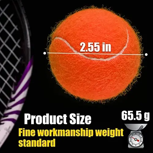 GKK Durable Pressurized Tennis Balls - 12 Pack Yellow Felt Training Balls for Beginners and Dogs - 3