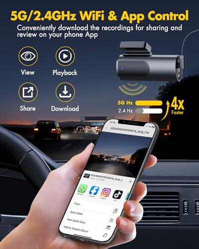 GKU Dash Cam Front and Rear Camera, 4K/2.5K Full Dashcams for Cars with 64GB SD Card, WiFi & App Control, Night Vision, Parking Mode, G-Sensor, Loop Recording, WDR, 170° Wide Angle (D600) - GKU (1)