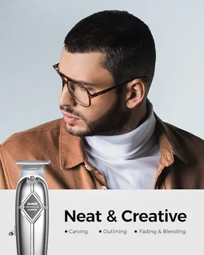 GLAKER Hair Clippers for Men Professional - Cordless Clippers and Trimmers Set, Complete Barber Kit for Hair Trimming & Beard Grooming, Mens Haircutting Kits for Blending & Fade Cuts (Silver) - 5