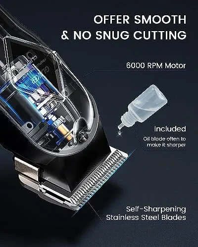GLAKER Hair Clippers for Men Professional - Cordless Clippers and Trimmers Set, Complete Barber Kit for Hair Trimming & Beard Grooming, Mens Haircutting Kits for Blending & Fade Cuts - GLAKER (1)