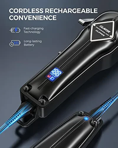 GLAKER Hair Clippers for Men Professional - Cordless Clippers and Trimmers Set, Complete Barber Kit for Hair Trimming & Beard Grooming, Mens Haircutting Kits for Blending & Fade Cuts - 3